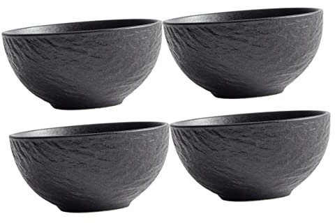 Mikinona 4 5 Zoll Große Reisschüssel Aus Keramik Mit Felsmuster Im Japanischen Stil Suppenschüssel Abendessenschüssel Zum Servieren Von Speisen