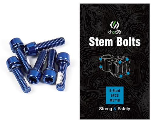 CNCLOL Bike Stem Bolts, M5 x 18mm Stem Screws for MTB/Bicycle/Road/Mountain Bike/BMX (Red/Green/Orange/Blue/Rainbow/Gold)