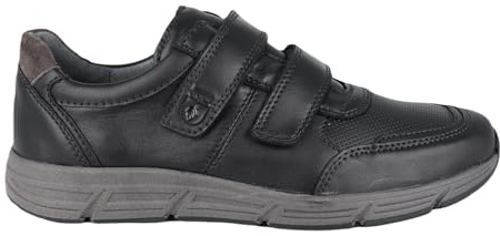 Waldläufer Haslo Klett-Halbschuh, Glattleder schwarz Velourleder Carbon, Weite H 323301-401-991 schwarz