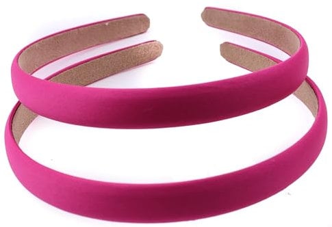 Mytoptrendz 2 PK Luxury Headbands Slim Alice Band Hair Band Plain Narrow Hairbands with Non-Slip Grip for Women Girls Classy Elegant Accessory (Fuchsia, One size)