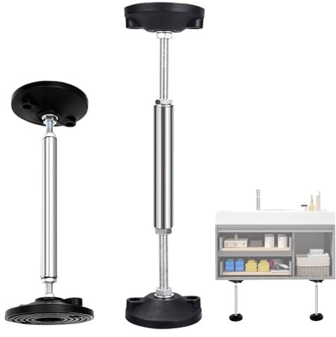 2 PièCes Pieds De Meubles RéGlables，Tige De Support RéGlable，Pieds De Meubles RéGlables En Hauteur 37-45cm，Avec Tapis AntidéRapant, Convient Pour Armoires De Salle De Bain, Armoires, CanapéS (1)
