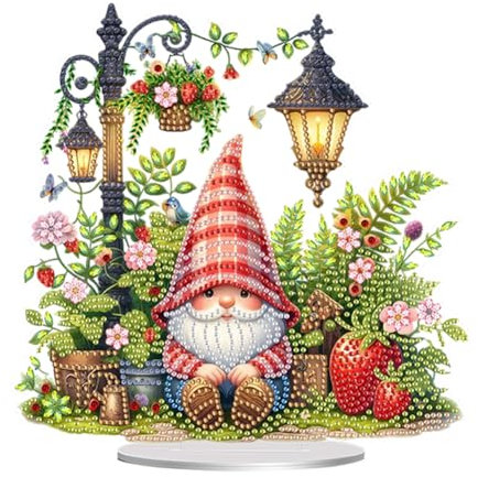 Starnearby DIY Diamond Painting Straßenlaternenkobold Deko, 5D Diamant Painting Tisch Deko, Diamant Malerei Kunst Set, Ornamente Geschenke für Anfänger Hausgeschenk Deko für Familie