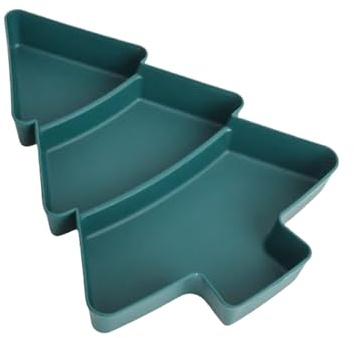 susiodeu Household Kitchen Supplies Plastic Tray For Home Snacks ABS Christmas Tree Shaped Candy Snacks Christmas Tree Fruit Bowl, green