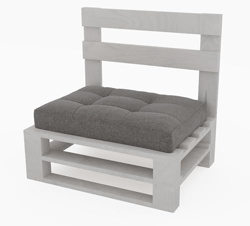 Lermowood Palettenmöbel Mpe Bank 60 x 60 cm Weiß | Europaletten Indoor und Outdoor Lounge Gartenmöbel Holz Gartenmöbel Set Lounge Möbel Terrasse Balkon Loft Stil Paletten