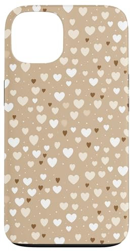 iPhone 13 Valentine's Day Minimal Valentines Nude Tan Pink Hearts Love Case