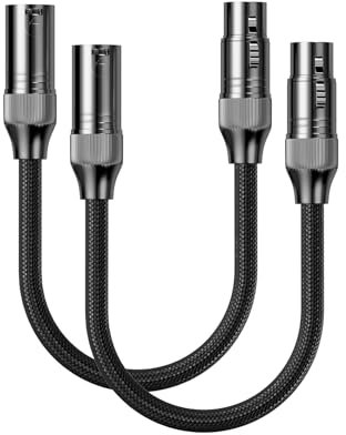 Fosi Audio Câble XLR 0,3 m, lot de 2 Câbles Préampli vers Ampli de Puissance, Blindage Durable pour Amplificateur ZA3 ZD3, DAC, Préampli, Microphone