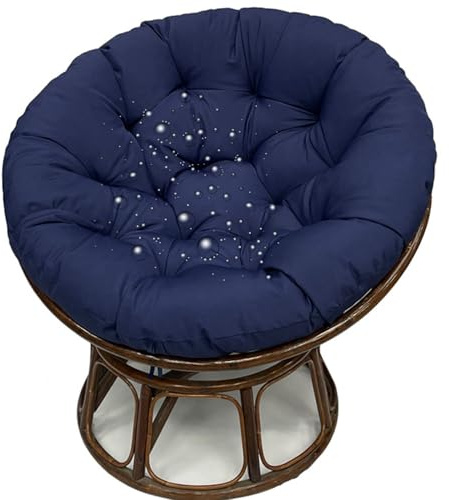 JORTUIO Wasserdicht Sitzkissen Rundes Papasansessel Kissen Hängesessel Bodenkissen Kissen für Schwenksessel, Korbsessel Outdoor/Indoor Gartenmöbel Sitzauflage Auflage(Navy Blue,110x110cm)