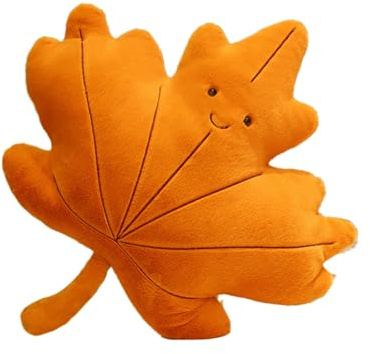 Xiyocadt Blätter Plüsch Kissen Kawaii Ahornblatt Ginkgo Blatt, 3D Blattförmiges Dekokissen, Fun Blattkissen Plüsch Bodenkissen Simulation Bürokissen für Home Sofa Decor (fengye,1pcs)