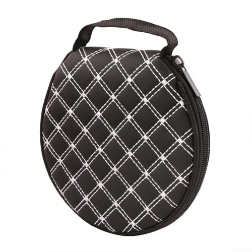 Elegante porta CD rotondo protegge i dischi con materiale in pelle, può contenere 20 CD (bianco)