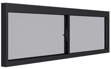 Fenêtre coulissante horizontale de sous-sol avec verre trempé, montage encastré pour une sécurité accrue, idéale pour les abris de jardin, cabines, garages