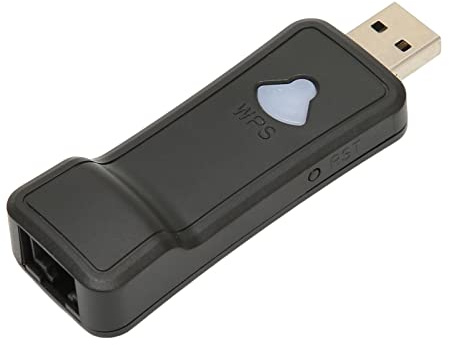 Cryfokt Drahtloser WiFi-Sender-Empfänger, USB-Netzwerkadapter für TV-Spielekonsolen, Drucker, Große Signalreichweite, IEEE 802.11n, ABS-Material
