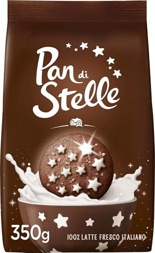 Pan di Stelle Biscotti Frollini con Cacao, Cioccolato e Latte Fresco Italiano, Colazione Ricca di Gusto, 350 g (Confezione da 8)