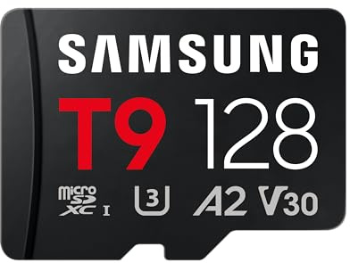 Samsung T9 microSD-Karte mit USB-Kartenleser, 128 GB, Speicherkarte für Drohnen, Action Kameras und 360° Kameras, UHS-I U3, Full HD & 4K UHD, 200 MB/s Lesen, 130 MB/s Schreiben, MB-MH128TB/WW