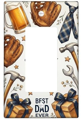 Bier-Lichtschalter-Abdeckung, feierlicher, lässiger Handschuh, zum Vatertag, brauner Kunststoff, Standardgröße, dekorative Wandplatten für neue Wohnung, Zuhause, Schlafzimmer, Büro