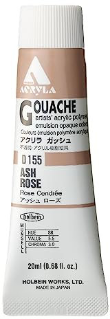 Holbein Acryla Gouache Artists Acrylic Polymer Emulsion, 20ml Ash Rose (D155)