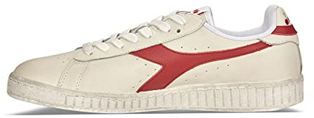 Diadora Game L Low Waxed, Sneaker Unisex - Adulto, White Red, 42 EU