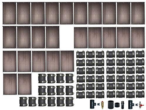 Pool Piscina Oku Solar absorber Juego hasta 56 M² superficie de agua piscina Calefacción, incl. Conector Juego completo