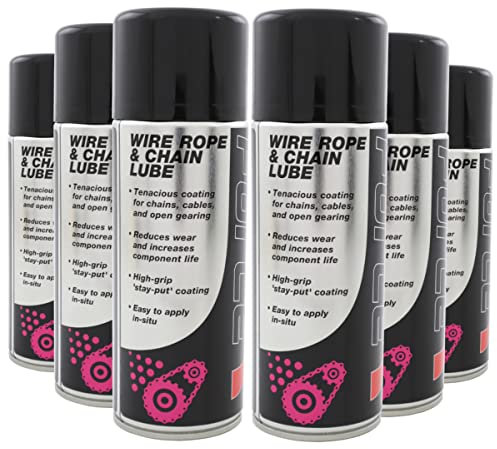 (Pack of 12) 400ml Wire Rope & Chain Lube - Anti Fling Spray Grease for Chains Cables, Fork Lifts Tail Lifts etcc.