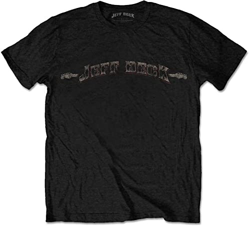 Rockoff Trade Men's Jeff Beck Vintage Logo T-Shirt, Black, X-Large