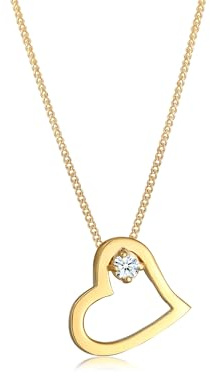 Elli Diamonds Halskette Damen Herz Verbunden mit Diamant (0.03ct)