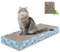 VIVAGLORY Rascador para Gatos, Alfombrillas para Rascar con Caja, Reversible Gatos de Interior de Cartón, Hierba Gatera Incluida, 1 Pack