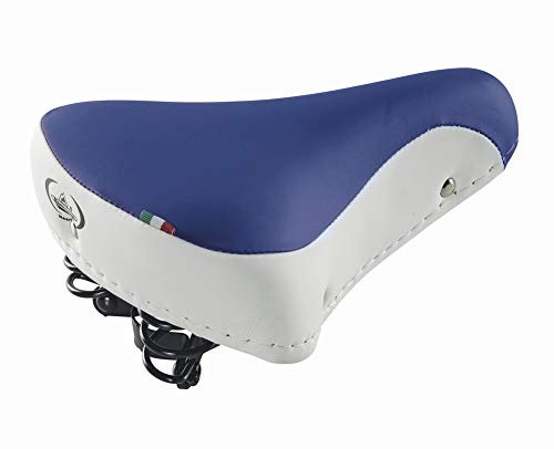 Sella Vintage Graziella Montegrappa Originale in Pelle Sintetica con Doppia Molla MOD 08/F (Colore: Blu/Bianco)