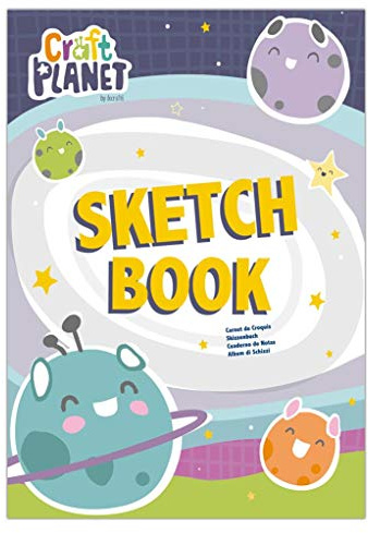 Craft Planet Sketch Pad A4 90gsm 40 Sheets, White Plain Paper, Drawing, Doodling, Writing, Sketch, Colouring, Scribbling, Notepad, Travel Activities, Craft Essentials, Girls, Boys Crafting