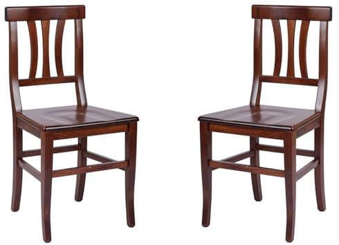 Liberoshopping Chaises de Cuisine Laura en Bois Massif avec Assise en Bois Set 2 (Noyer)