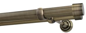 Sento 25/16mm Gardinenstange Vorhangstange Metall Wandmontage Messing Antik 160 cm Albana