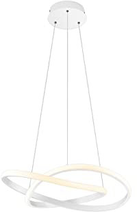 Reality Leuchten LED Pendelleuchte Course R32051131, Metall Weiß matt, inkl. 27 Watt LED, Switch Dimmer