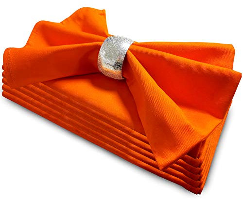 Herbst-Stoffservietten, 6 Stück, 100 % Baumwolle, Orange, waschbar, wiederverwendbar, Tantenservietten für Thanksgiving, Halloween, Urlaub, Esstisch, den täglichen Gebrauch (Orange)