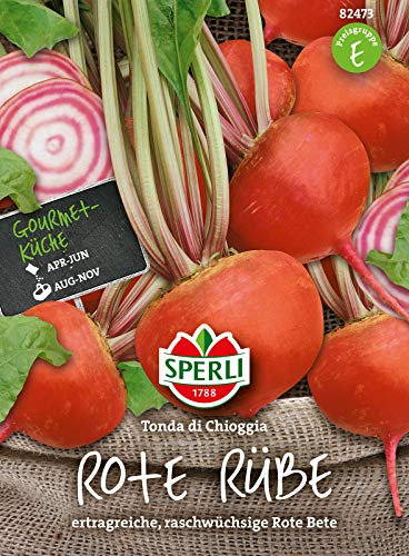 82473 Sperli Premium Rote Bete Tonda Di Chioggia | Schnellwüchsig | Mild und Süß | Rote und Weiße Ringe | Rote Bete Saatgut | Beete Samen