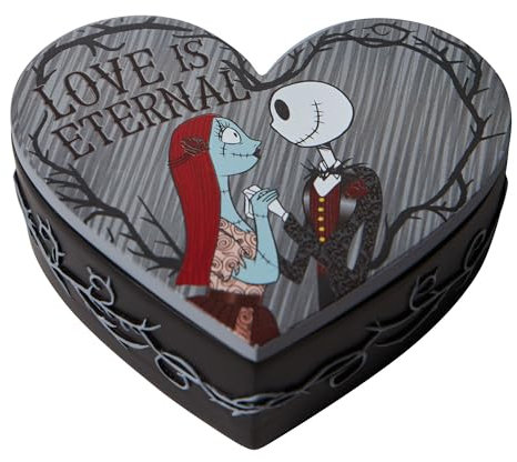 Enesco Disney Showcase Couture de Force The Nightmare Before Christmas Jack Skellington and Sally Jewerly Storage Joyero con Tapa, Resina, Multicolor, 1.26 in H x 2.99 in W x 3.5 in L