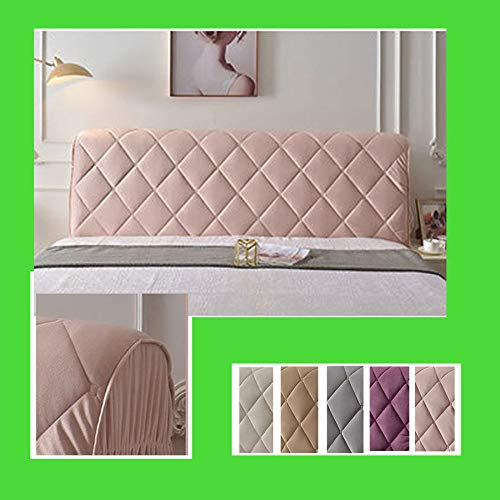 ZJS Copritestiera Letto Copertura Matrimoniale/Singolo Imbottito Fodera Elastica Protezione, Coprire Antipolvere in Cotone Cover Addensare AntiGraffio Cuscino,rosa chiaro,180cm(71inch)