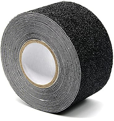 Anti Slip Tape, High Traction Strong Grip Abrasive, Non Skid Strip Safety Track Tape for Stairs Tread Steps Ramps, Black (50MM Width x 5M Long)