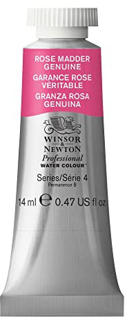 Winsor & Newton 8840501 Professional Aquarellfarbe, lebendige Wasserfarben in Künstlerqualität, hohe Farbbrillanz & Leuchtkraft, lichtecht, Archivqualität, 14ml Tube - Krapplack Rosa Echt