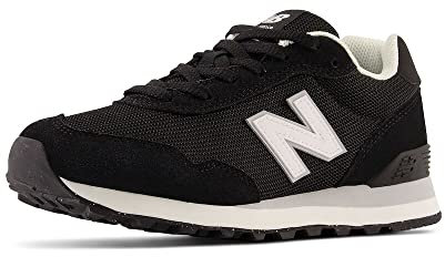 New Balance 515, Sneaker Donna, Nero (Black/White/Aluminum Grey), 37.5 EU