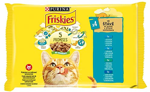 Nestle Polska Nassfutter für Katzen, Freiskies, Sasz.4 x 85 g, Fischsauce / 12