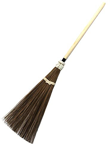 NDP78 Natural Broom - 55 Inches Length, Heavy Duty Broom , Garden Broom, Coconut Broom, Outdoor Broom, Garage Broom, Hard Floor Broom, Outdoor Brooms for Sweeping Patio, Brown, White
