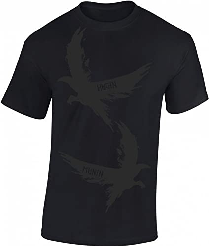 Baddery Wikinger T-Shirt Herren - Verschiedene Raben Motive | Viking Shirt Männer - Nordisches Raben Shirt