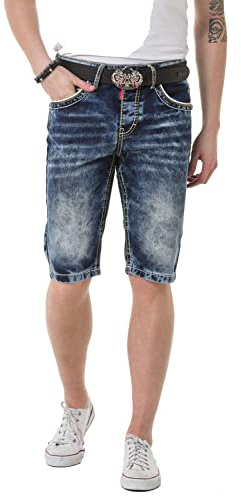 Cipo & Baxx Herren Jeansshorts Kurze Hose Denim Bermuda Capri Shorts Baumwolle
