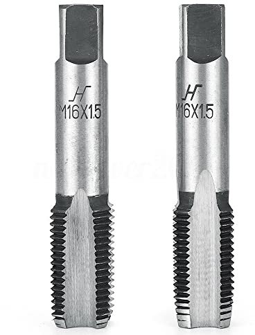 Lot de 2 tarauds de taraudage à filetage métrique M12/M14/M16/M18/M20 Flûte droite Outils de réparation à la main