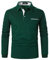 AIOIDI Polo Shirts for Men Adults Long Sleeves Casual Golf Shirt with Real Pocket,Green,L