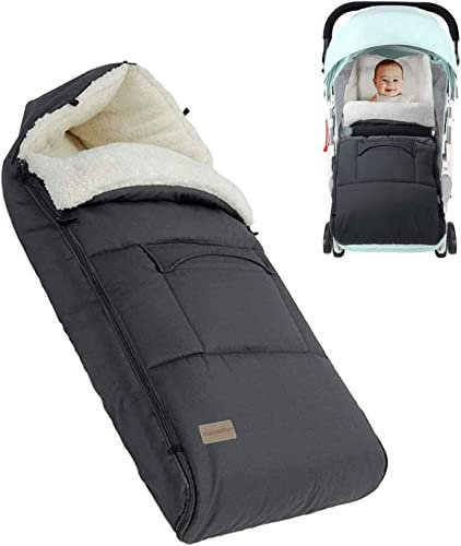 Baby Footmuff Baby Fleece Baby Stroller Snuggle Footmuff Winter Footmuff Baby Seat with Zipper Washable Baby Blanket Stroller Suitable for All Strollers 37×23