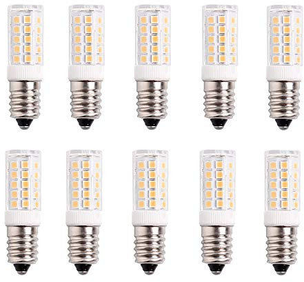 E14 LED Birne Warmweiß Birne, 5W 3000K LED Lampe 550LM, Glühbirne E14 ersetzt 50W Halogenlampen, Kein Flackern Kühlschranklampe Nicht Dimmbar, Led Mais Birne für Dunstabzugshaube Wandlampen, 10 Stück