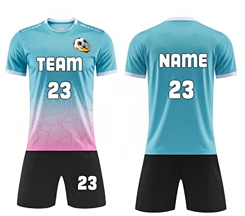 Personalisiertes Fußballtrikot-Set individuelles - Trikot Benutzerdefiniert Beliebiger Name Nummer Team Logo Trikot Personalisiert