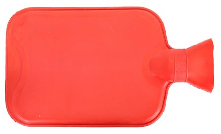 Wärmflasche ohne Bezug 2L, Heizflasche, Wärmetherapie, Bettflasche Rot oder Blau, Farbe:Rot
