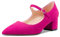 Aachcol Mujer Pumps Mary Jane Puntiaguada Punta Correa Tobillo Chunky Ancho Medio Bajos Heel Dress Zapatos Ante de Boda de Compras Magenta Rojo B 5 CM 43 EU