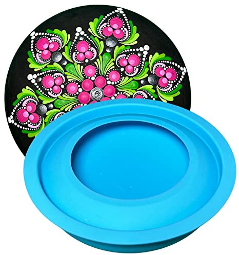 Happy Dotting Company - Große Steinform – Design #12,7–14 cm breit – verfügt über eine runde, glatte Form und einen integrierten Mittelpunkt für Mandala- und Steinpunktkunst – perfekt für Steinmalerei
