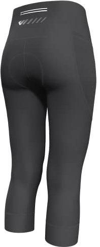 Lo.gas Fahrradhose Damen Gepolstert 3/4 Radlerhose High Waist Radhose Polster Elastische Radlershorts Mit Tasche S Grau